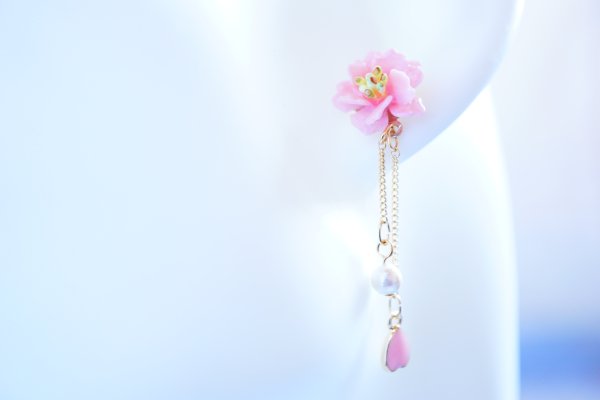 画像2: しだれ桜のイヤリングorピアス　レッスン用キット (2)